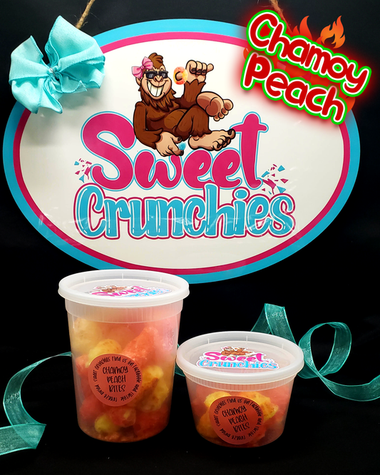 Chamoy Peach Crunchy Bites - Freeze-Dried Spicy Peach Crisps